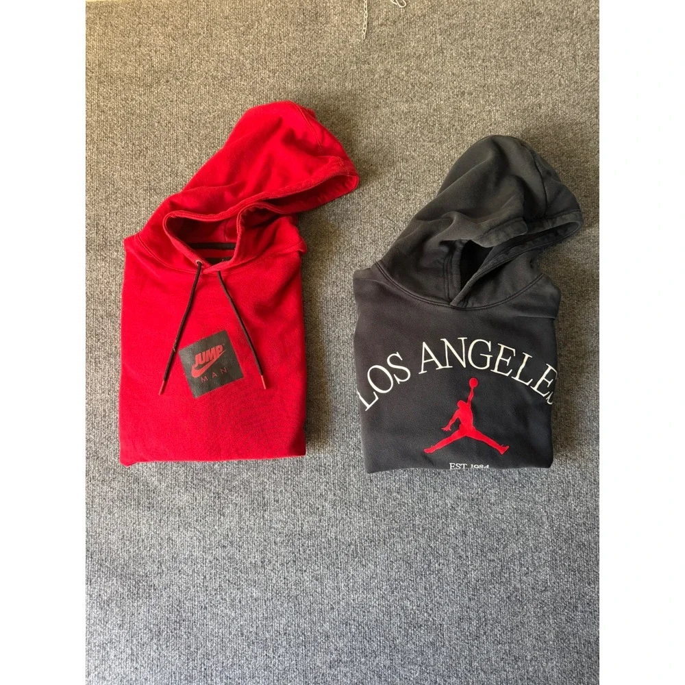 Jordan Air Jordan Jumpman Men's Red/Black Fleece Pullover Hoodie Pockets L